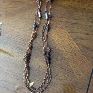 38” Coldwater Creek Brown Bead Necklace
